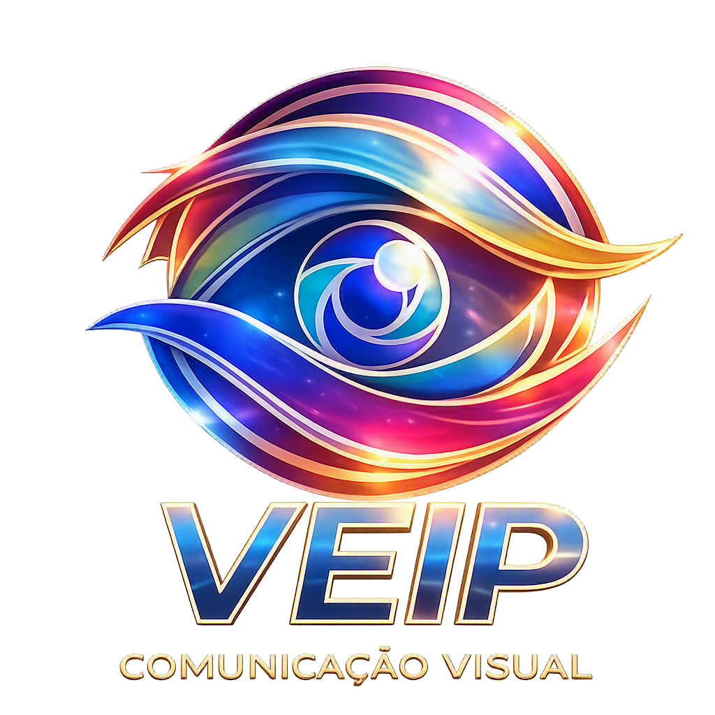 Logotipo colorido da VEIP Comunicação Visual